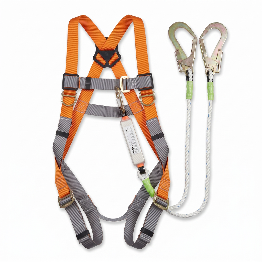 Professional Full Body Safety Harness Double Lanyard