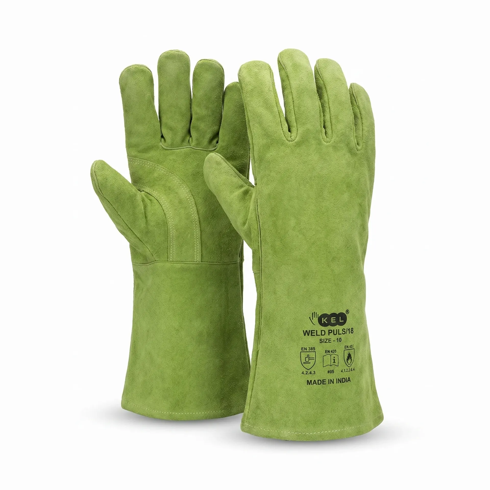 KEL Weldpuls/18 Heatproof Leather Welding Safety Gloves - Aramid Stitched, EN 407
