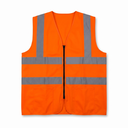 Hi-Viz Orange Reflective Safety Vest with Zipper - IS 15809 Compliant, 120 GSM