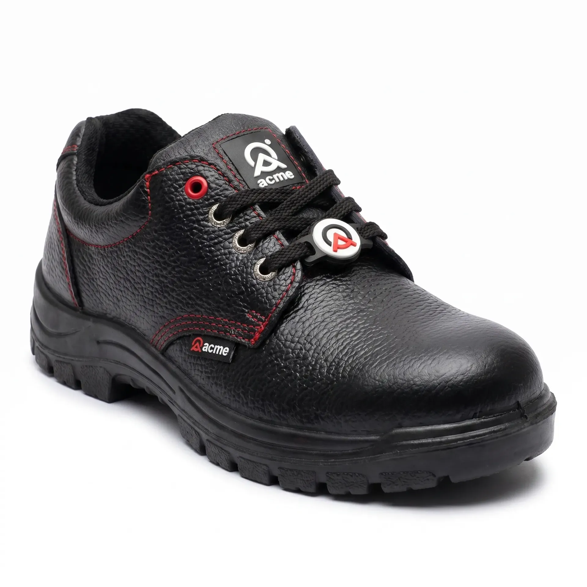 ACME Eris Double Density PU Safety Shoes - Steel Toe, Black Barton Leather