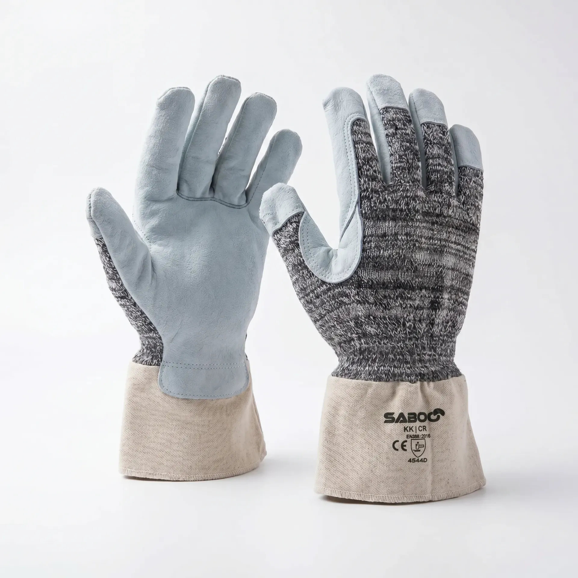 Saboo KK/CR High Tenacity Cut Resistant Gloves - Leather Palm & Canvas Cuff (4544D)